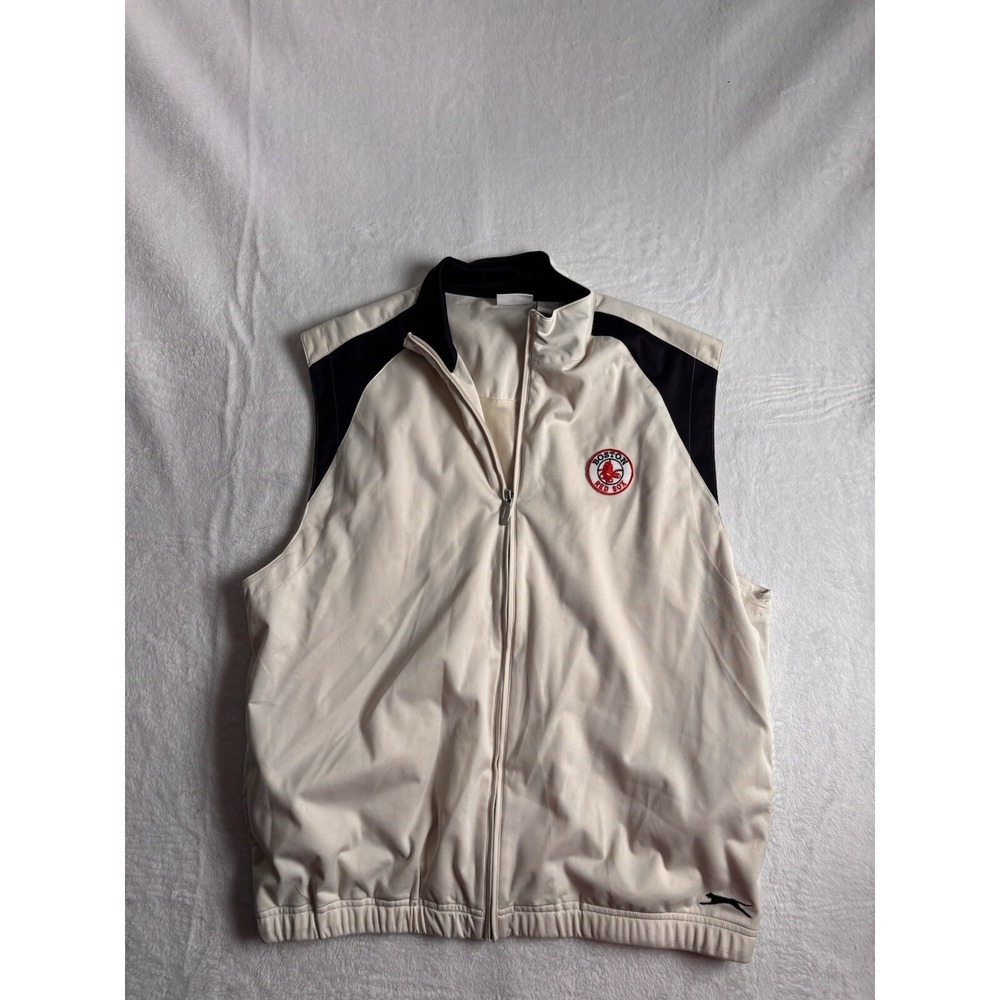 Slazenger Boston‎ Red Sox Full Zip Sleeveless Jacket Men's Large *